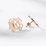 Monogram Stud Earrings For Women Stainless Steel Initials Letters Jewelry