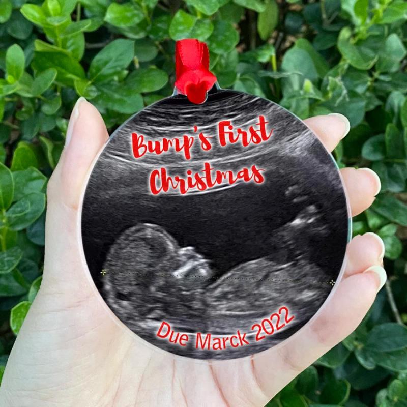 Baby Scan Photo Charm Bump's First Christmas Decoration
