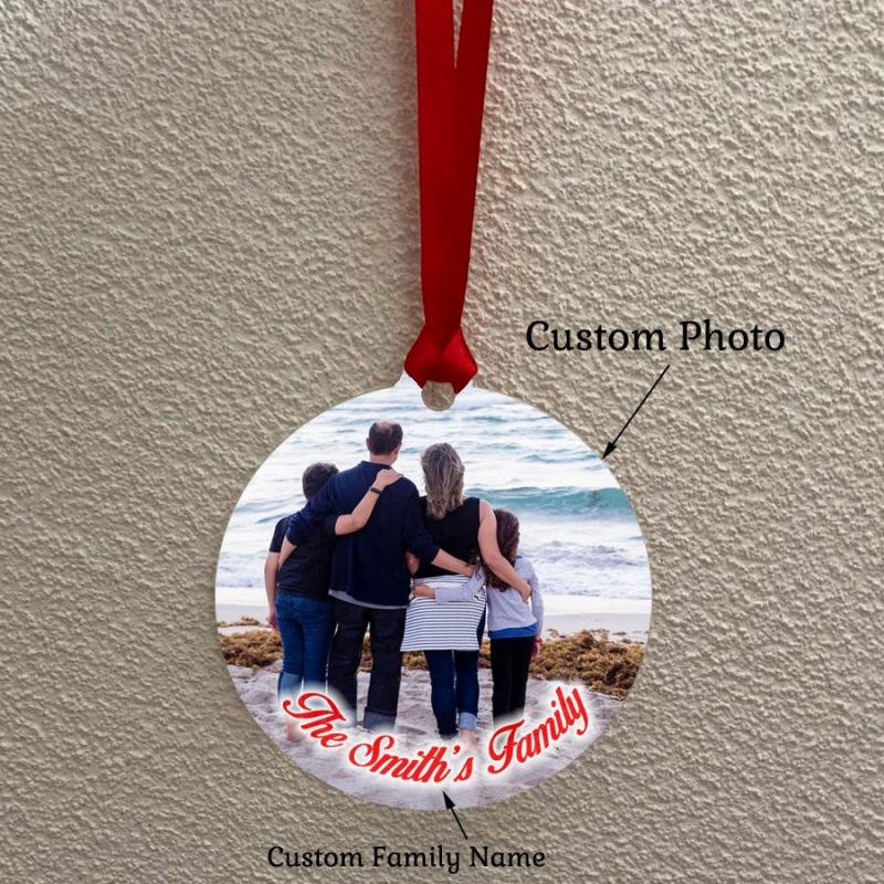 Custom Family Photo Ornament Pendant Xmas Gift