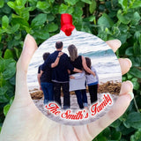 Custom Family Photo Ornament Pendant Xmas Gift