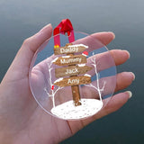 Personalized Family Member Names Christmas Ornament Pendant