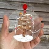 Personalized Family Member Names Christmas Ornament Pendant