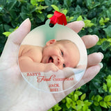 Personalized Baby's First Christmas Ornament - Acrylic Pendant