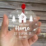 Acrylic Time Family Address Pendant Couple Gift 5 Ribbons