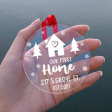 Acrylic Time Family Address Pendant Couple Gift 5 Ribbons