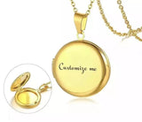 5pcs Heart Photo Locket - Free Engrave - Stainless Steel Pendant