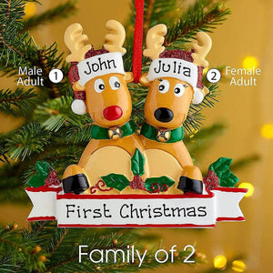 Personalized DIY Christmas Tree Ornament Elk Reindeer Family Decoration