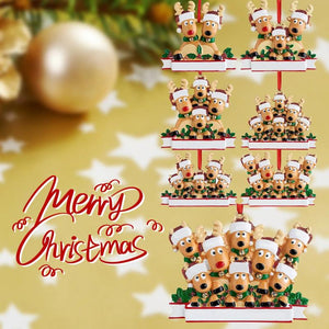 Personalized DIY Christmas Tree Ornament Elk Reindeer Family Decoration