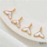 14K Whale Tail Set Sea Shell Mermaid Pendant Bracelet Necklace DIY