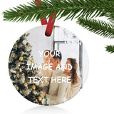 Personalized Ceramic Photo Charm Pendant for Christmas Tree Decorations