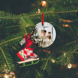 Personalized Ceramic Photo Charm Pendant for Christmas Tree Decorations