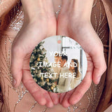 Personalized Ceramic Photo Charm Pendant for Christmas Tree Decorations