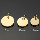 Stainless Steel Round Tag Pendant for Jewelry Making