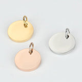 Stainless Steel Round Tag Pendant for Jewelry Making