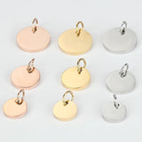 Stainless Steel Round Tag Pendant for Jewelry Making
