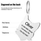 Chereda Name Cats Pendant Nameplate Stainless Steel Animal Pendant