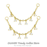 925 Sterling Silver Tassel Chain Earrings Bracelet Accessories