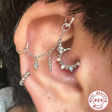 925 Sterling Silver Tassel Chain Earrings Bracelet Accessories
