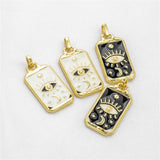14K Devil's Eye Star Moon Drip Oil Pendant DIY Accessories