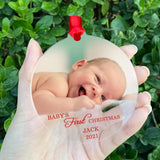 Baby Photo Name Birth Date Christmas Ornament