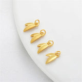 18K Clad Bamboo Leaf Pendant DIY Jewelry Accessories
