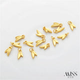 18K Clad Bamboo Leaf Pendant DIY Jewelry Accessories