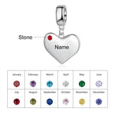 Engraved Heart Charm Bead for Bracelets