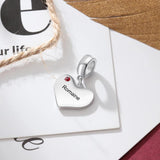 Engraved Heart Charm Bead for Bracelets
