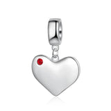 Engraved Heart Charm Bead for Bracelets