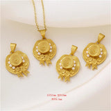 Sand Preservation Engraved 999 Pendant with Pearl Beads Straw Hat DIY Chain