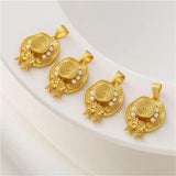 Sand Preservation Engraved 999 Pendant with Pearl Beads Straw Hat DIY Chain