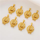 Sand Preservation Engraved 999 Pendant with Pearl Beads Straw Hat DIY Chain