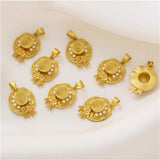 Sand Preservation Engraved 999 Pendant with Pearl Beads Straw Hat DIY Chain