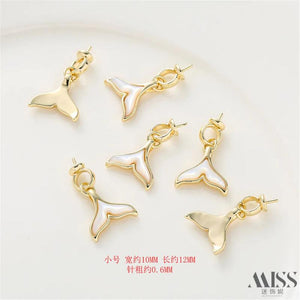 18ct Whale Tail Sea Shell Pendant Charm DIY Bracelet Necklace Materials
