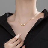 925 Silver Women's Geometric Pipe Pendant Beads Necklace