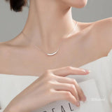 925 Silver Women's Geometric Pipe Pendant Beads Necklace