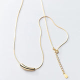 925 Silver Women's Geometric Pipe Pendant Beads Necklace