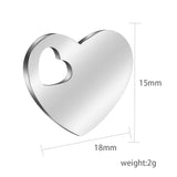 Engraved Heart Charms for Necklaces 18mm X 15mm 15pcs/Lot
