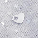 Engraved Heart Charms for Necklaces 18mm X 15mm 15pcs/Lot