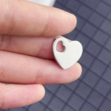 Engraved Heart Charms for Necklaces 18mm X 15mm 15pcs/Lot