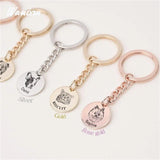 Engraved Pet Photo Keychain Pendant Stainless Steel Circle