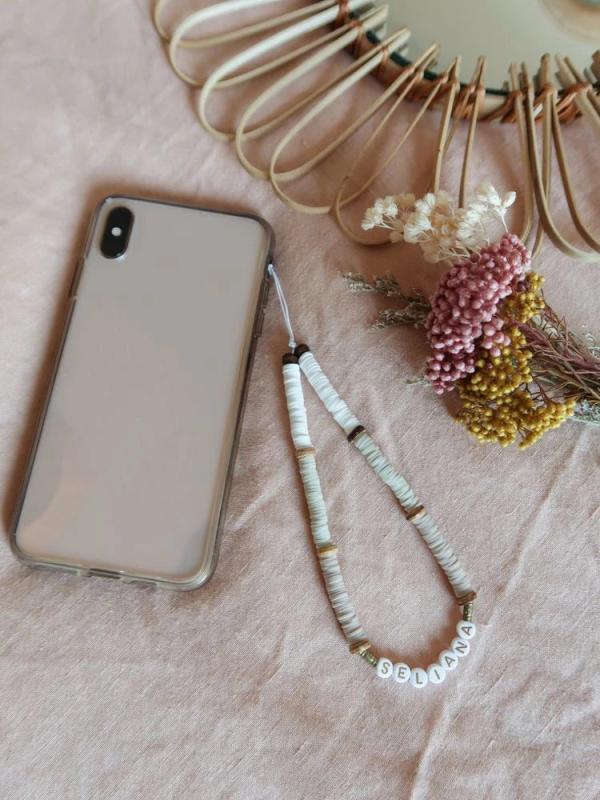 Custom Ceramic Letter Beaded Phone Chain Keychain