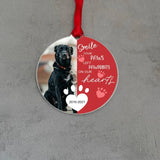 Photo Dog Memory Pet Loss Ornament: Paws Left Pawprints On Our Hearts
