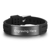Personalized Medical Alert ID Bracelet - Stainless Steel Bangle for Men