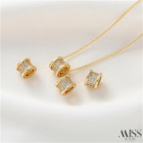 Passepartout Bead Pendant Necklace with Diamonds and Zirconia