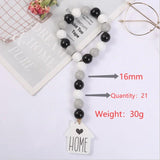 DIY Beaded Set Ornaments Tassel Hemp Rope Wooden Bead Wall Pendant
