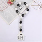 DIY Beaded Set Ornaments Tassel Hemp Rope Wooden Bead Wall Pendant