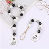 DIY Beaded Set Ornaments Tassel Hemp Rope Wooden Bead Wall Pendant