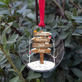 Family Name Christmas Ornament Clear Acrylic Pendant