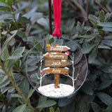 Family Name Christmas Ornament Clear Acrylic Pendant